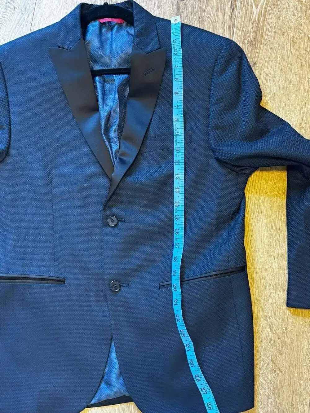 Alfani Slim Fit Tuxedo Blazer Jacket Black Textured